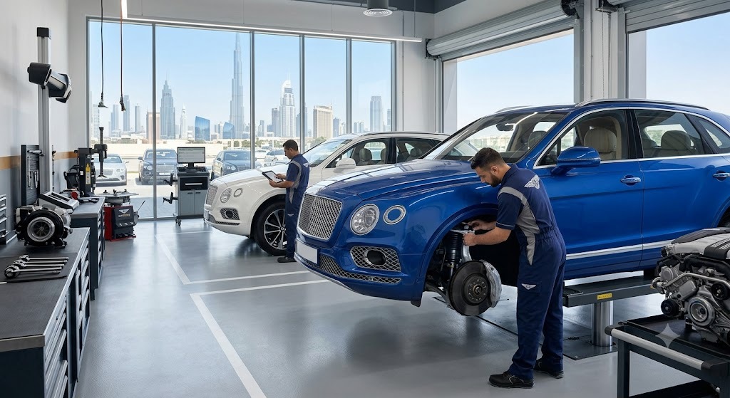 Bentley Bentayga being serviced and repaired by independent Bentley specialists in Dubai