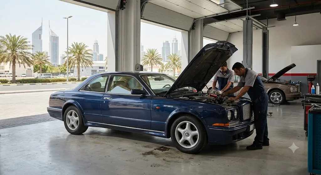 Bentley Continental R and Continental T coupe being repaired and serviced by independent Bentley specialists in Dubai