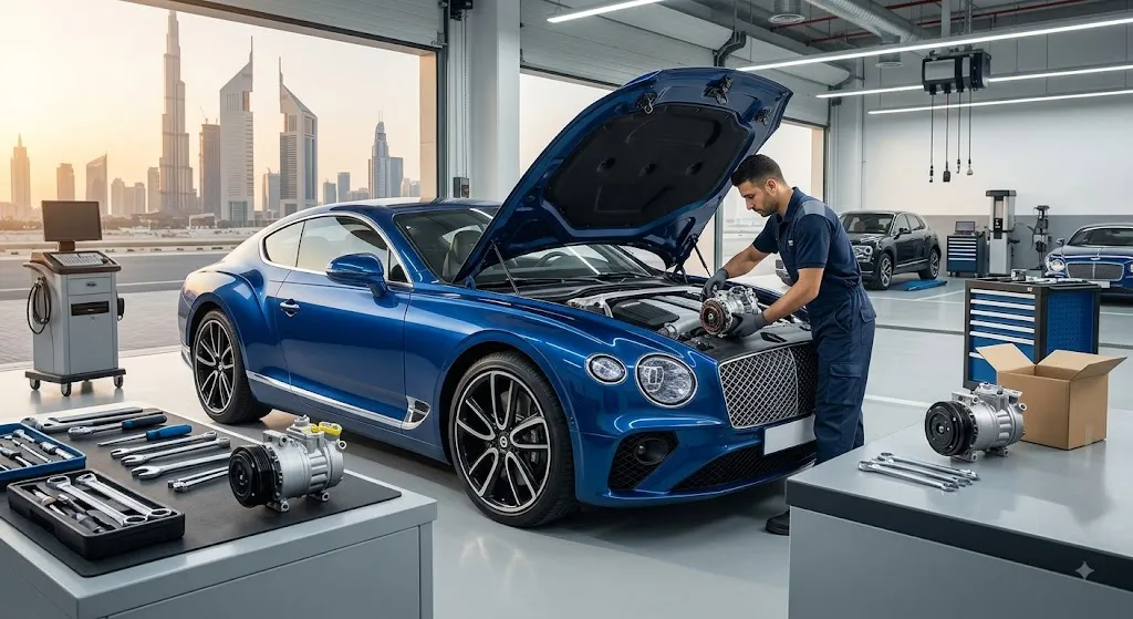 Bentley AC compressor replacement in Dubai by an independent Bentley specialist