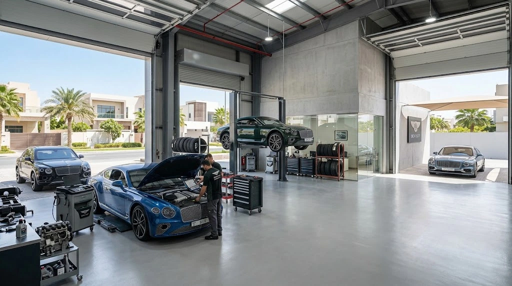 Bentley Continental GT being serviced by an independent Bentley specialist for Jumeirah Dubai owners