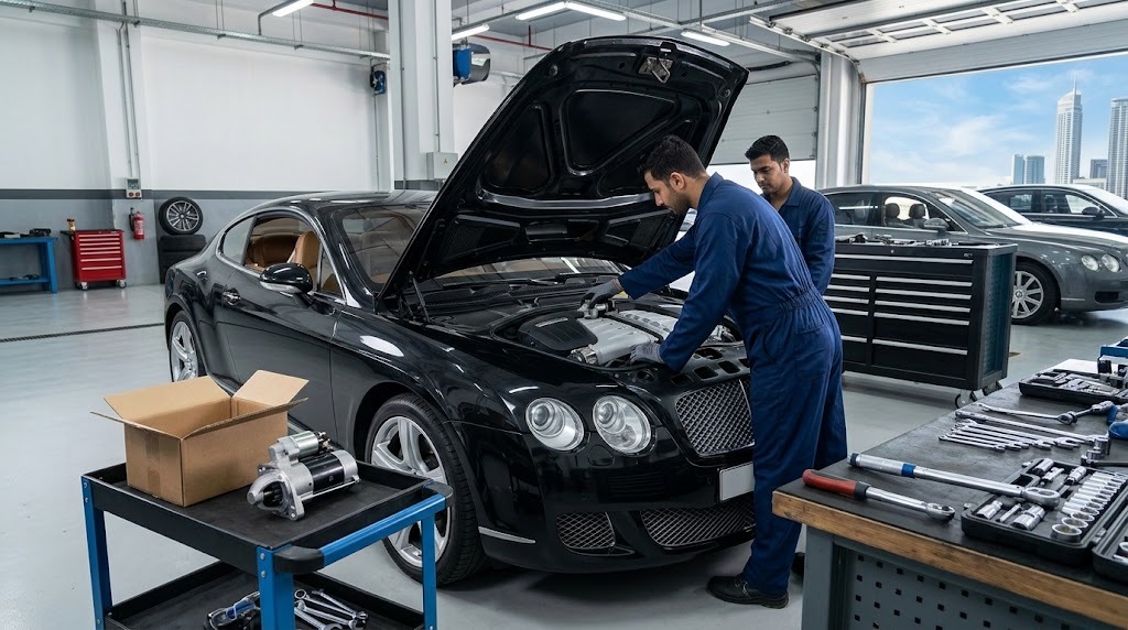 Bentley starter motor replacement in Dubai by an independent Bentley specialist