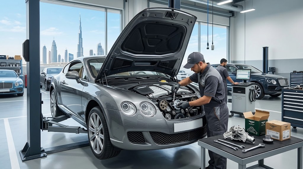 Bentley water pump replacement in Dubai by an independent Bentley specialist workshop