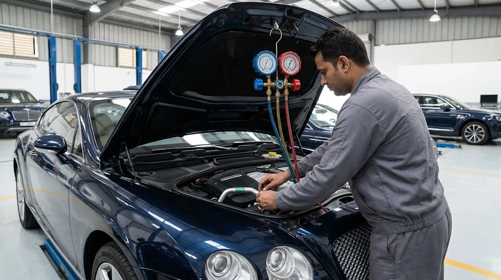 Bentley AC not cooling causes and repair cost in Dubai