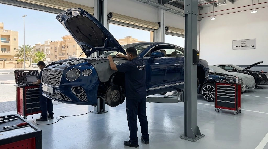 Bentley Continental GT being serviced by an independent Bentley specialist for a Bur Dubai owner