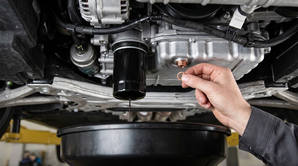 Bentley Bentayga V8 oil filter and sump plug washer replaced during a minor service